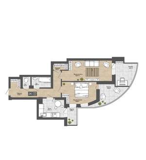 2-к квартира, строящийся дом, 72м2, 25/25 этаж