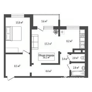 3-к квартира, вторичка, 58м2, 11/26 этаж