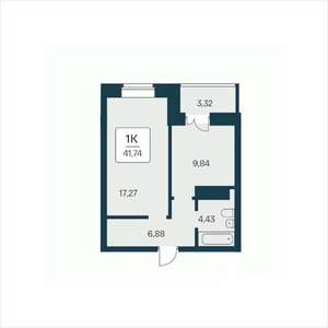 1-к квартира, вторичка, 42м2, 4/25 этаж