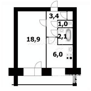 1-к квартира, вторичка, 32м2, 3/9 этаж