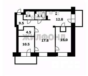 3-к квартира, вторичка, 77м2, 10/17 этаж