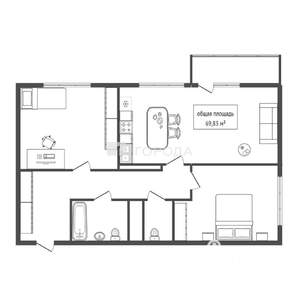 2-к квартира, сданный дом, 70м2, 15/18 этаж