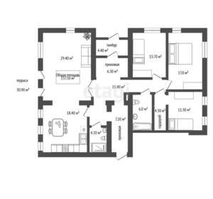5-к квартира, вторичка, 138м2, 1/8 этаж