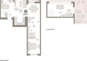 2-к квартира, вторичка, 136м2, 8/17 этаж