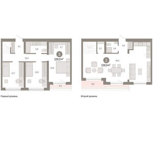 3-к квартира, вторичка, 129м2, 6/15 этаж