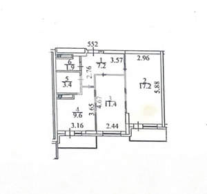 2-к квартира, вторичка, 51м2, 21/24 этаж