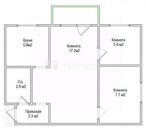 2-к квартира, вторичка, 45м2, 5/5 этаж