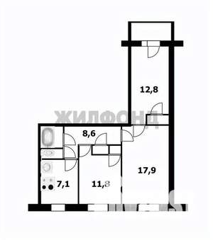 3-к квартира, вторичка, 61м2, 1/9 этаж