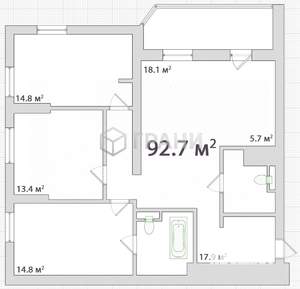 3-к квартира, вторичка, 93м2, 20/25 этаж