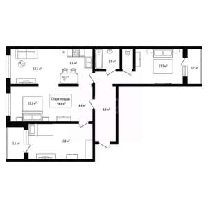 4-к квартира, вторичка, 95м2, 4/17 этаж