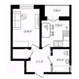1-к квартира, вторичка, 36м2, 11/25 этаж