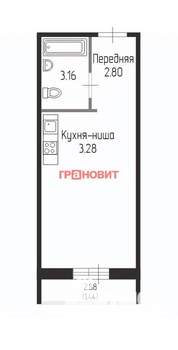 Студия квартира, вторичка, 23м2, 14/17 этаж