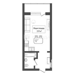 Студия квартира, вторичка, 20м2, 14/17 этаж