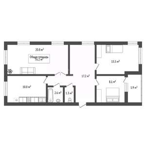 3-к квартира, вторичка, 76м2, 7/11 этаж