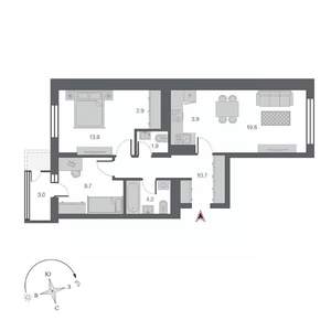 3-к квартира, вторичка, 70м2, 4/24 этаж