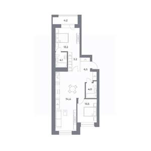 2-к квартира, вторичка, 82м2, 9/25 этаж