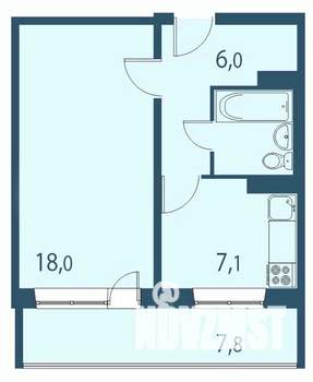 1-к квартира, строящийся дом, 39м2, 3/17 этаж