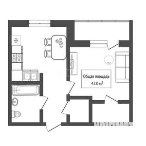 1-к квартира, вторичка, 42м2, 9/17 этаж