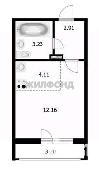 1-к квартира, вторичка, 23м2, 6/17 этаж