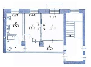 2-к квартира, вторичка, 54м2, 5/5 этаж