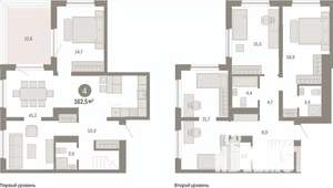 4-к квартира, вторичка, 163м2, 15/15 этаж