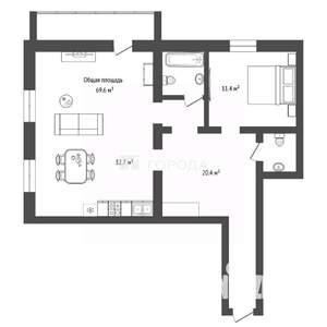 2-к квартира, вторичка, 70м2, 7/14 этаж