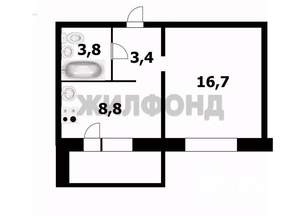 1-к квартира, вторичка, 33м2, 6/10 этаж