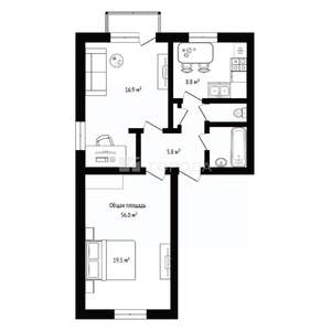 2-к квартира, вторичка, 56м2, 4/5 этаж