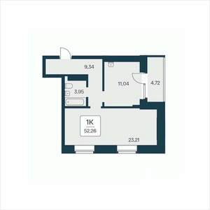 1-к квартира, вторичка, 52м2, 13/25 этаж