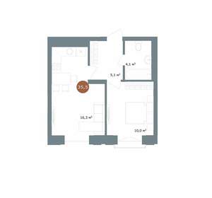 1-к квартира, вторичка, 36м2, 17/18 этаж