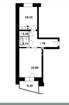 1-к квартира, вторичка, 40м2, 5/11 этаж