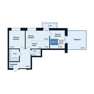 3-к квартира, вторичка, 59м2, 2/25 этаж