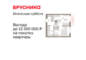 1-к квартира, вторичка, 46м2, 7/24 этаж