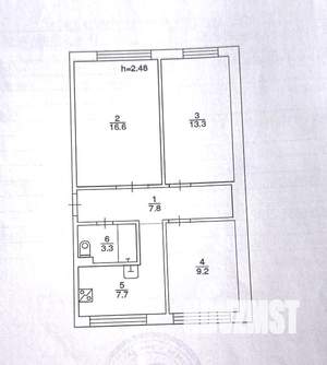 3-к квартира, вторичка, 58м2, 1/5 этаж