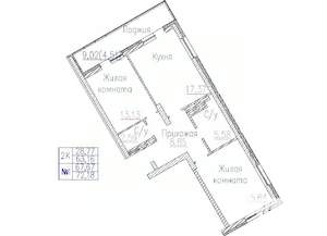 2-к квартира, строящийся дом, 72м2, 5/24 этаж