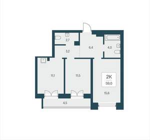 2-к квартира, вторичка, 59м2, 3/23 этаж