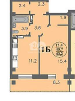 1-к квартира, вторичка, 49м2, 6/10 этаж