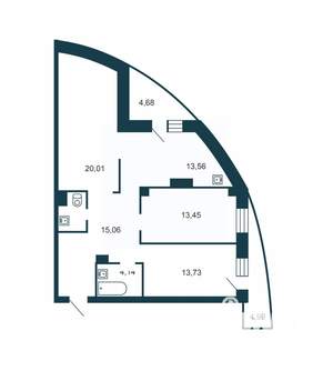3-к квартира, вторичка, 93м2, 23/24 этаж