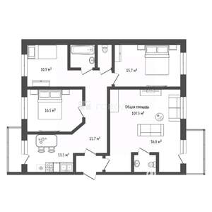 4-к квартира, вторичка, 107м2, 7/10 этаж