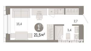 Студия квартира, вторичка, 22м2, 5/18 этаж