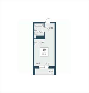 Студия квартира, вторичка, 31м2, 16/25 этаж