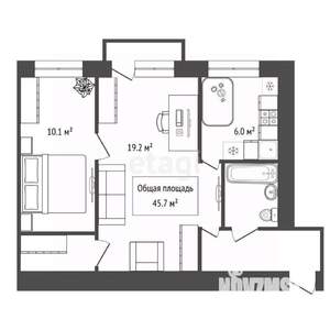2-к квартира, вторичка, 46м2, 3/3 этаж