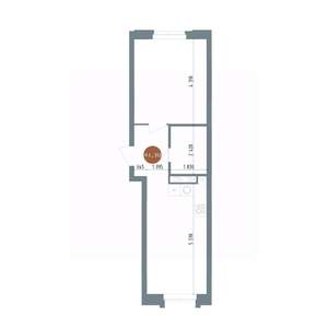 1-к квартира, вторичка, 41м2, 4/9 этаж