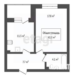 1-к квартира, вторичка, 41м2, 1/9 этаж