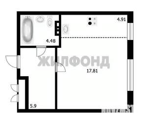 1-к квартира, вторичка, 33м2, 2/4 этаж
