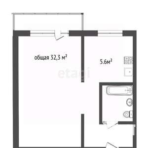 1-к квартира, вторичка, 32м2, 5/5 этаж