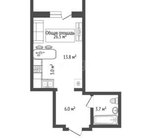 Студия квартира, вторичка, 27м2, 3/17 этаж