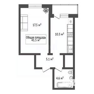 1-к квартира, вторичка, 42м2, 19/25 этаж