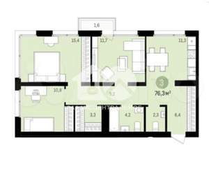 3-к квартира, вторичка, 75м2, 6/17 этаж