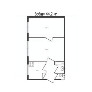 2-к квартира, вторичка, 44м2, 5/5 этаж